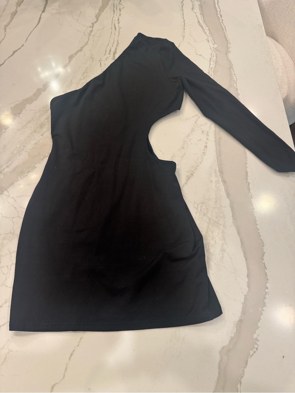 superdown Black One-Shoulder Cutout Mini Dress